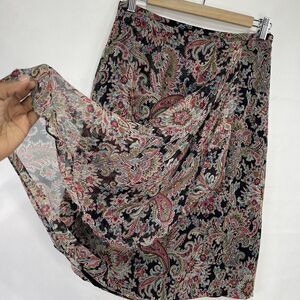 Charter Club Women Silk Skirt Sz 6 Wrap Paisley Floral